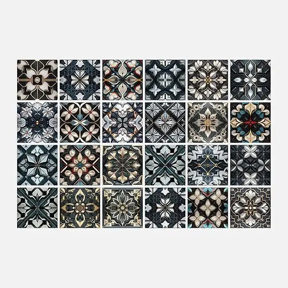 24 Piece Peel And Stick Tile Sticker Set For PVC Backsplash