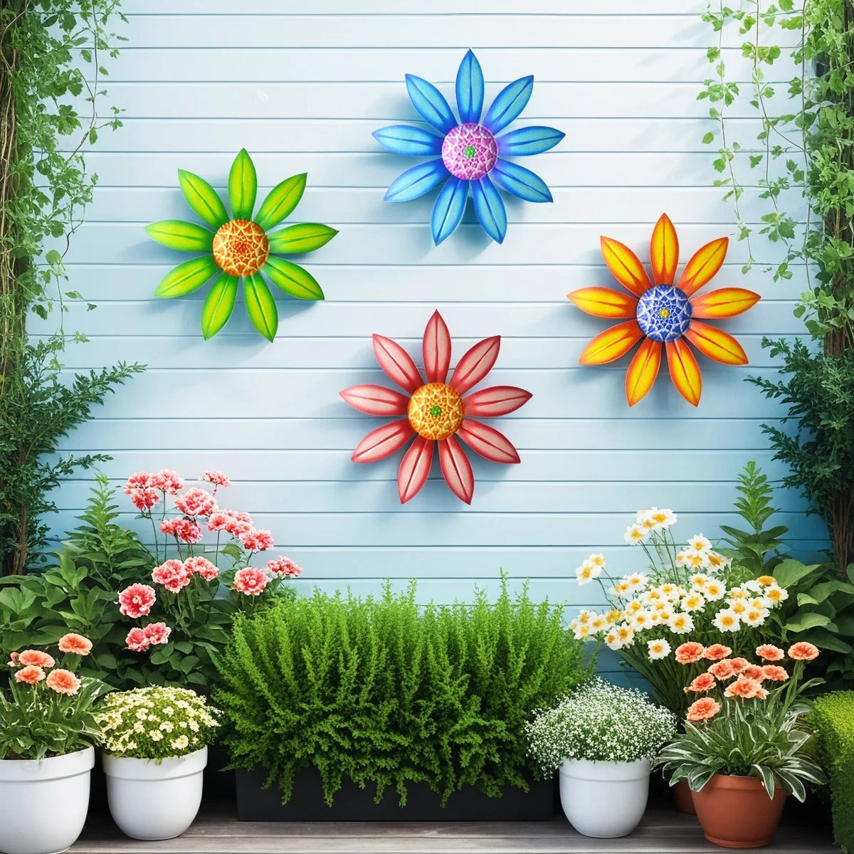 Sunflower Wall Art Decor: 6.5'' Metal Sunflower for Home Office, Garden, Patio, Wedding, Party, Fence, Wall Art, Wall Sculptures