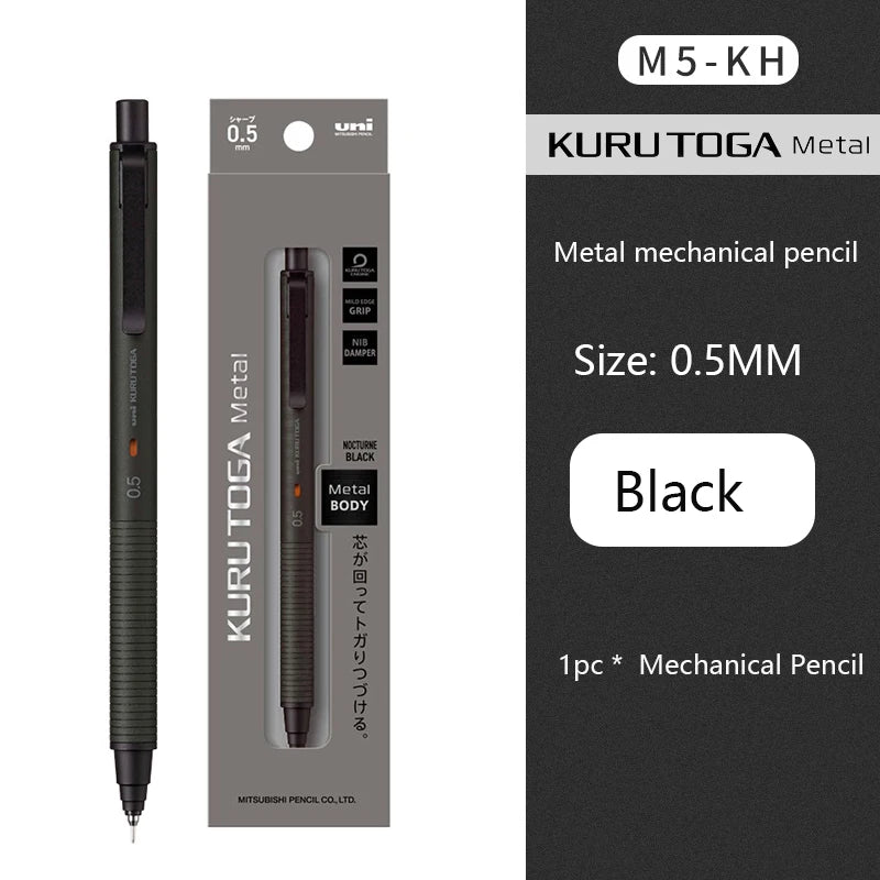 Luxury Japanese Stationery Uni Kuru Toga Mechanical Pencil M5-KW/KH with Wood Grip 0.5MM Automatic Pencil for Back To School