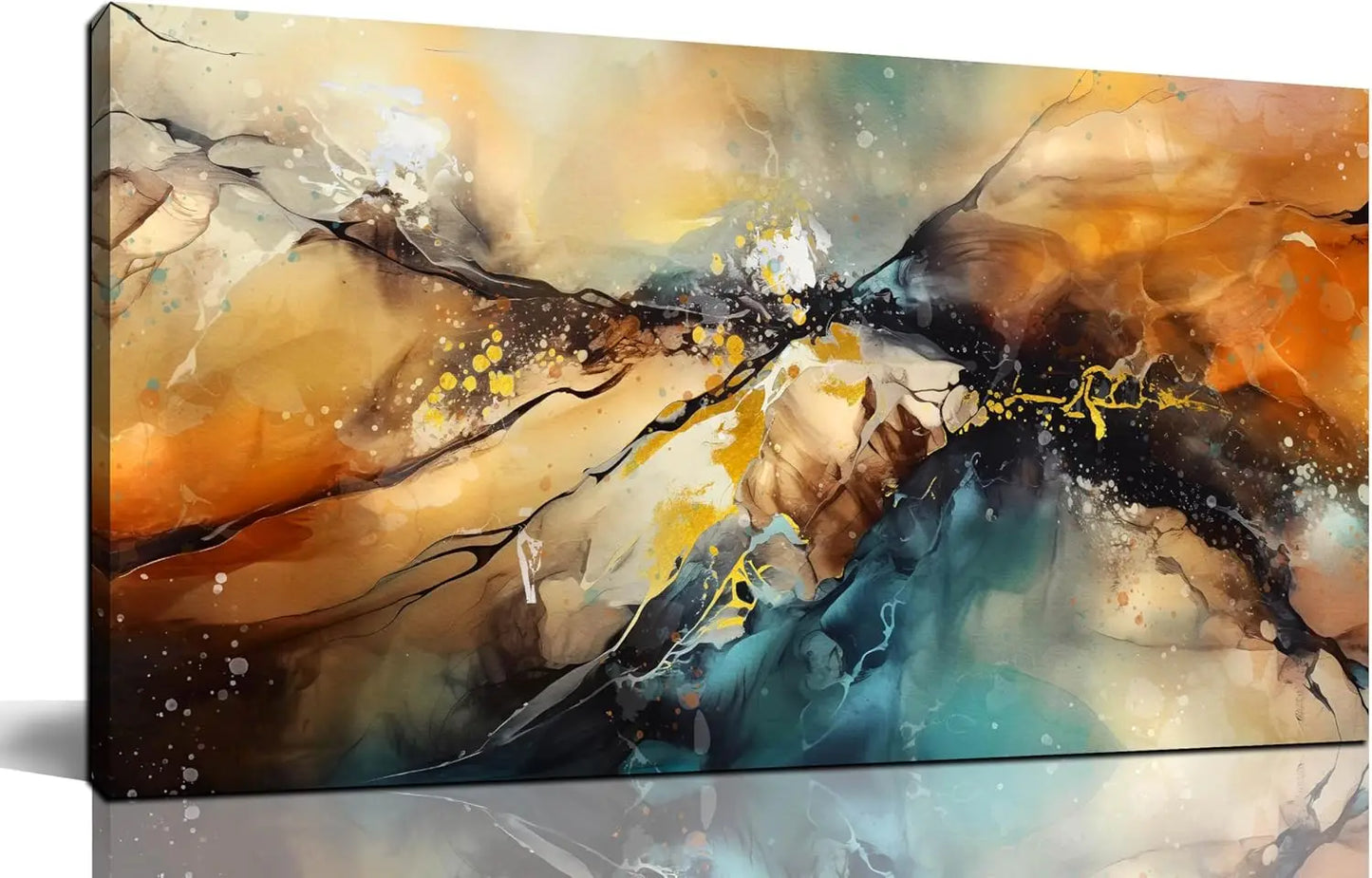 Modern Abstract Canvas Painting for Living Room, Bedroom, Kitchen - Ready to Hang 20x40 Inches