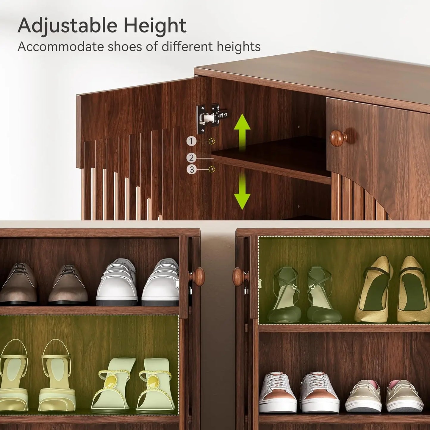 Little Tree 5 Tier Farmhouse Style Shoe Cabinet Organizer