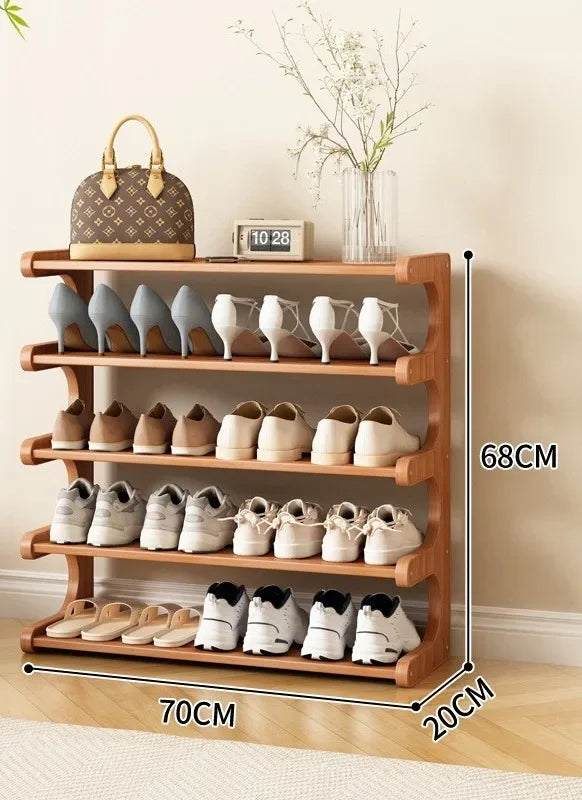 Simple shoe rack for household use, wooden storage at the entrance, multi-layer dormitory storage at the entrance, storage rack