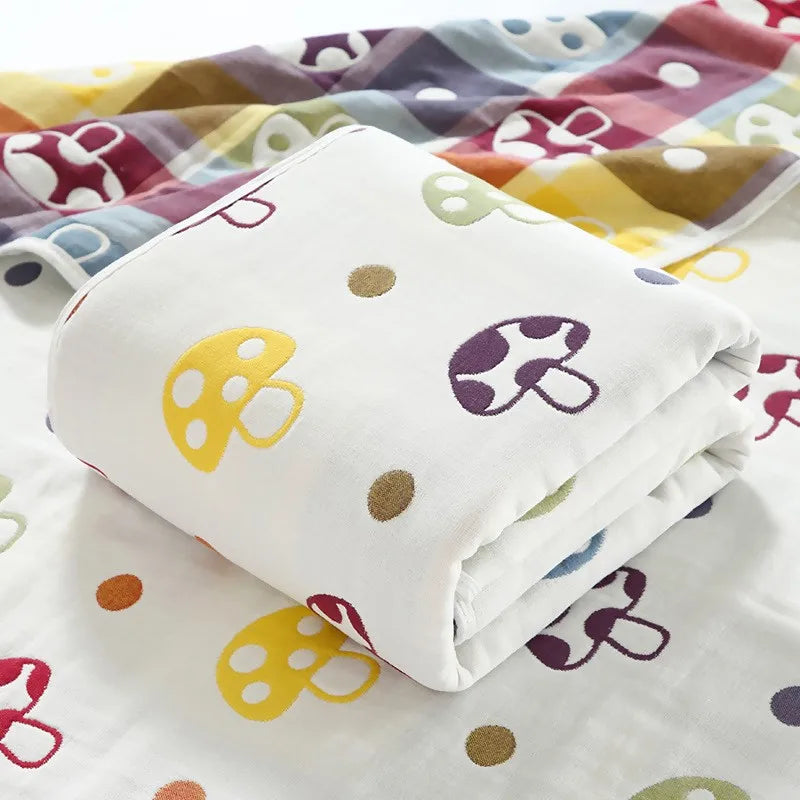 Muslin Baby Blankets Children 6 layers Gauze Cotton Soft Quilt Newborn Infant Swaddle Towel Kids Bath Towel 110*110cm