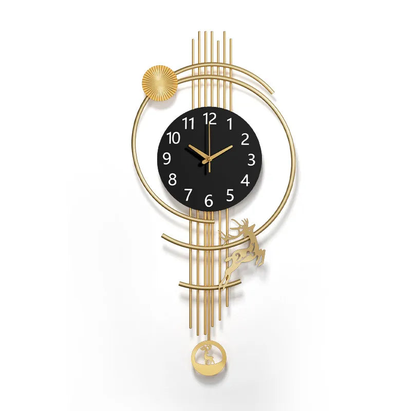 Luxury Modern Minimalist Wall Clock Living Room Large Creative Metal Silent Creative Round Kitchen Dining Room Wall Art Decor
