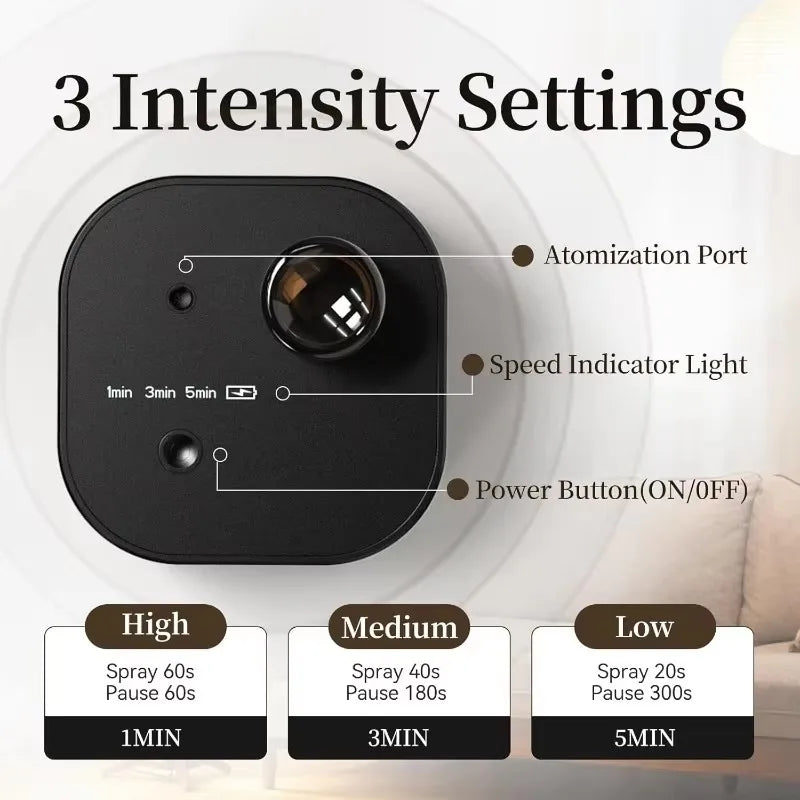 HAOYUNMA USB Rechargeable Waterless Aroma Diffuser For Home Office