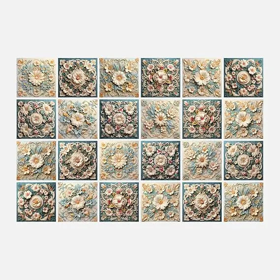 24 Piece Peel And Stick Tile Sticker Set For PVC Backsplash