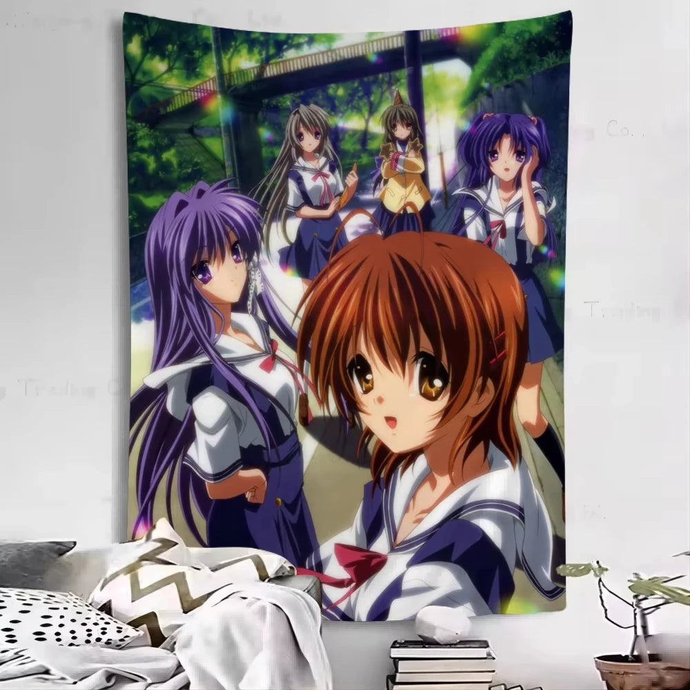 Clannad After Story Wall Tapestry For Living Room Home Dorm Decor Wall Art Decor Backdrop Cloth Sofa Blanket Decoration Tapestry