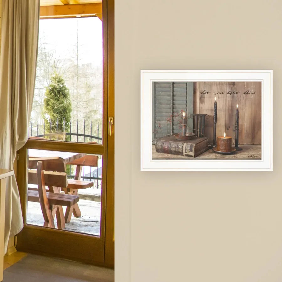 "Let Your Light Shine" by Billy Jacobs Ready to Hang Framed Print White Frame