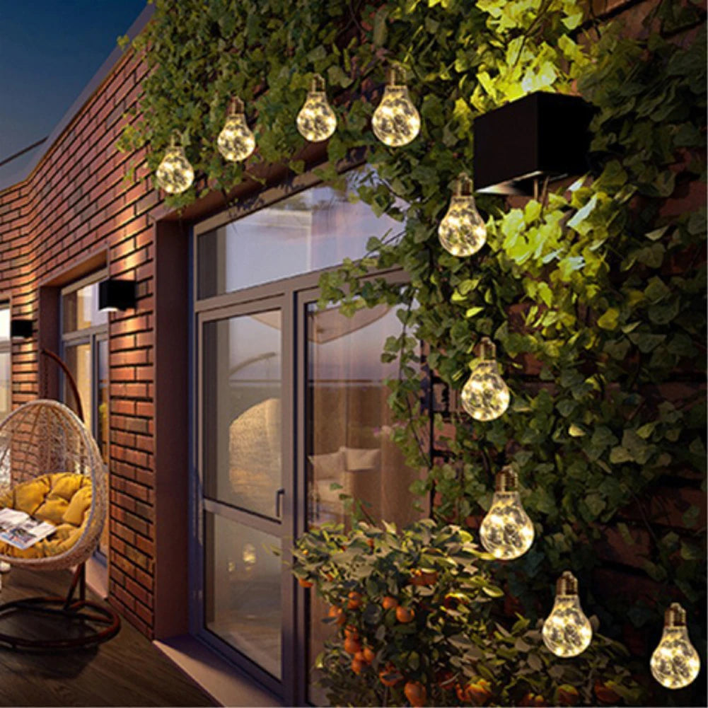 Outdoor Hanging LED Solar Lights IP44 Waterproof 30 Bulbs For Party Garden Home Patio Camping Decor Solar Lamp Bulb