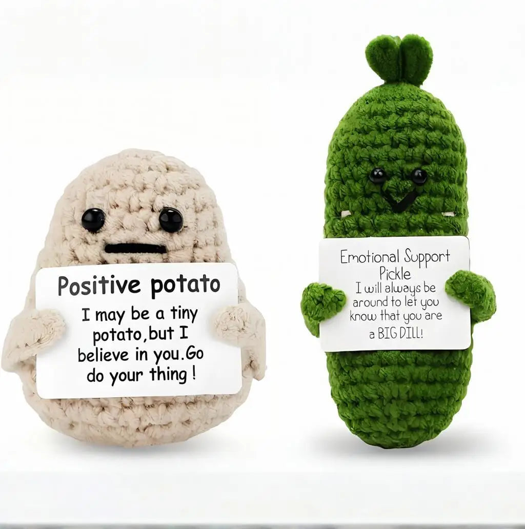 Positive Crochet Animals Christmas Birthday Gifts for Women Men Emotional Mom Dad Daughter Sister Friend Desk Home Fall Decor