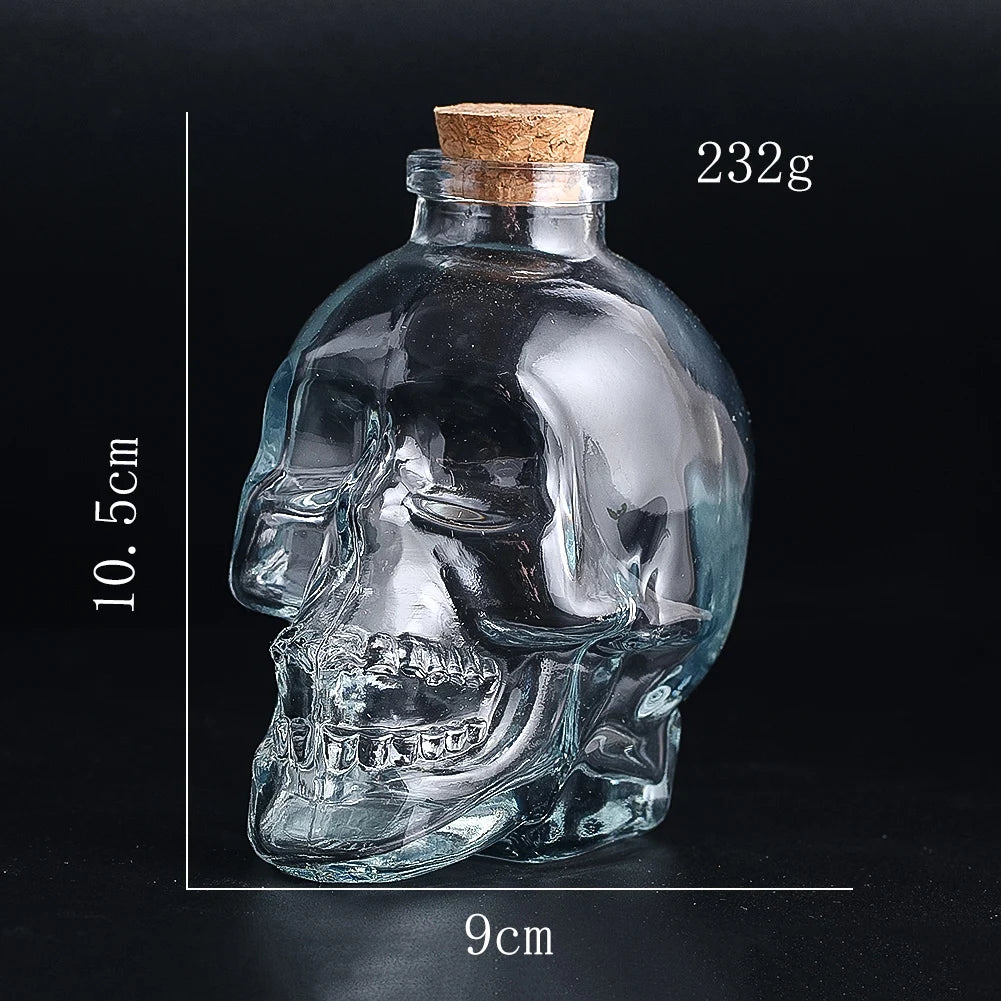 D2 Skull Decanter Glass Whiskey Wine Drinking Bottle Cup Perfume Magic Antidote Bottle Cork Stopper Witch Prop Halloween Decor