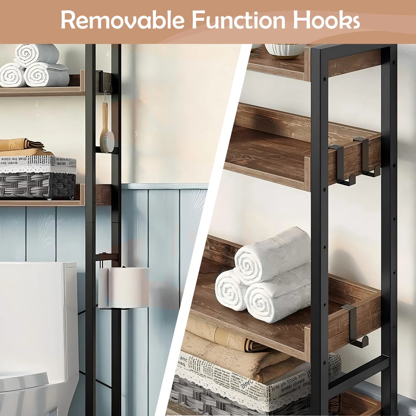 Over Toilet 4 Tier Storage Rack Organizer Freestanding