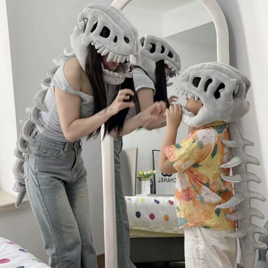 New Alien Skeleton Dinosaur Mask Funny Costume Headwear Horror 3D Dinosaur Skeleton Halloween Decor Party Dress up Accessories