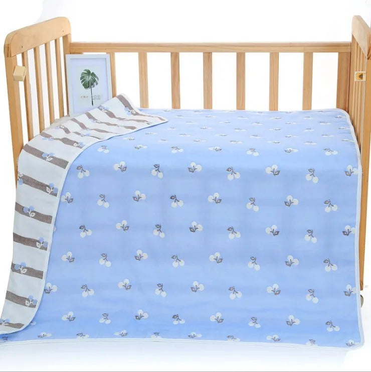Muslin Baby Blankets Children 6 layers Gauze Cotton Soft Quilt Newborn Infant Swaddle Towel Kids Bath Towel 110*110cm