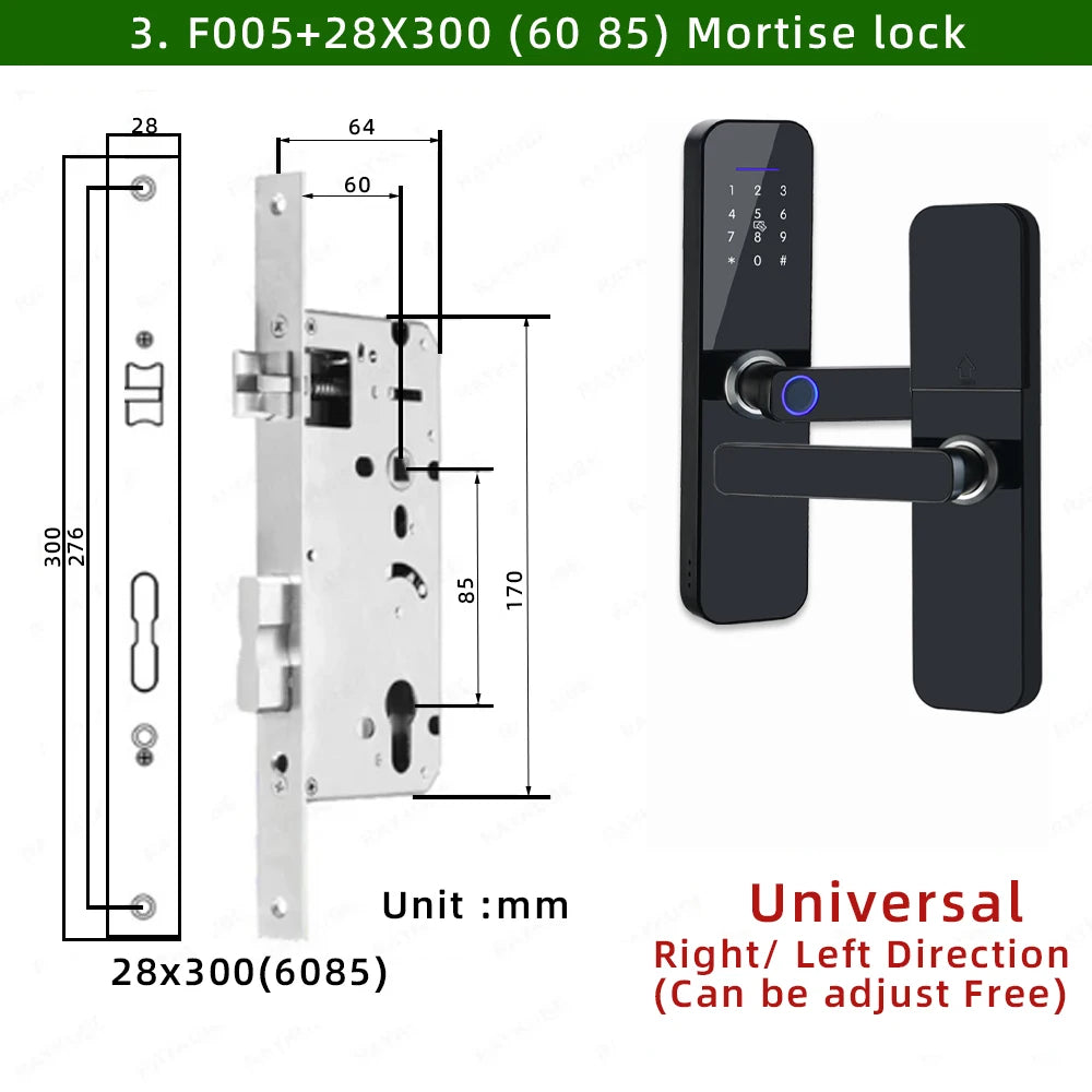 RAYKUBE F005 IP65 Waterproof Tuya Wifi Lock Electronic Smart Door Lock With Fingerprint/Smart Card/Password/Key/APP Unlock