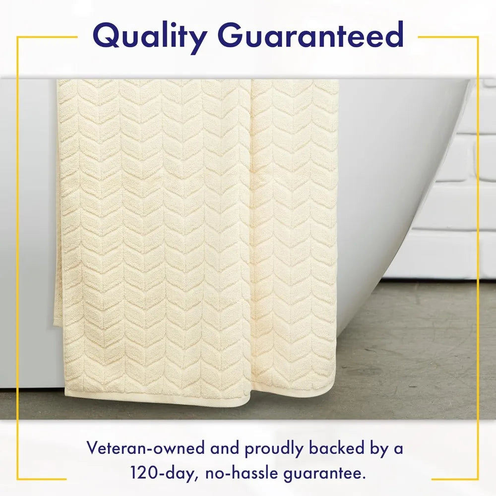 Soft & Stylish 700 GSM Luxury Bath Towels - 100% Zero-Twist, Long-Staple Cotton - Absorbent & Quick Drying - 6