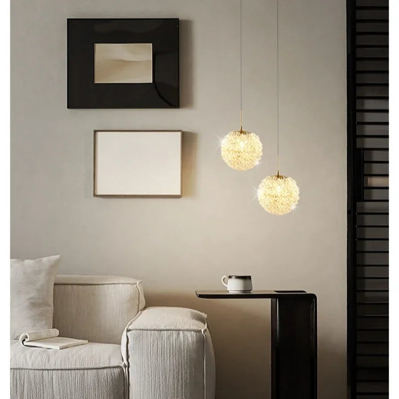 2024 New Luxury Bedside Crystal Chandelier High-end Warm Romantic Living Room Bedroom Aisle Ceiling Lamp Art Decor Light Fixture