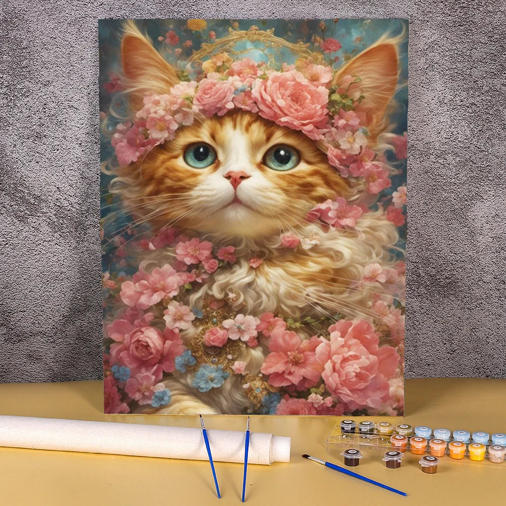 Cartoon Cat Oil Pictures By Numbers Abstract Paintings On Canvas Animal Acrylic Paint By Number For Home Wall Art Decor