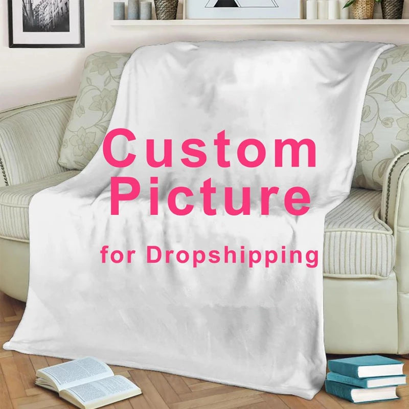 Custom Blanket Custom Name Blanket Baby Girl Boy Kids Cartoon Animal Cute Soft Flannel Throw Blankets Personalized Blanket Gifts
