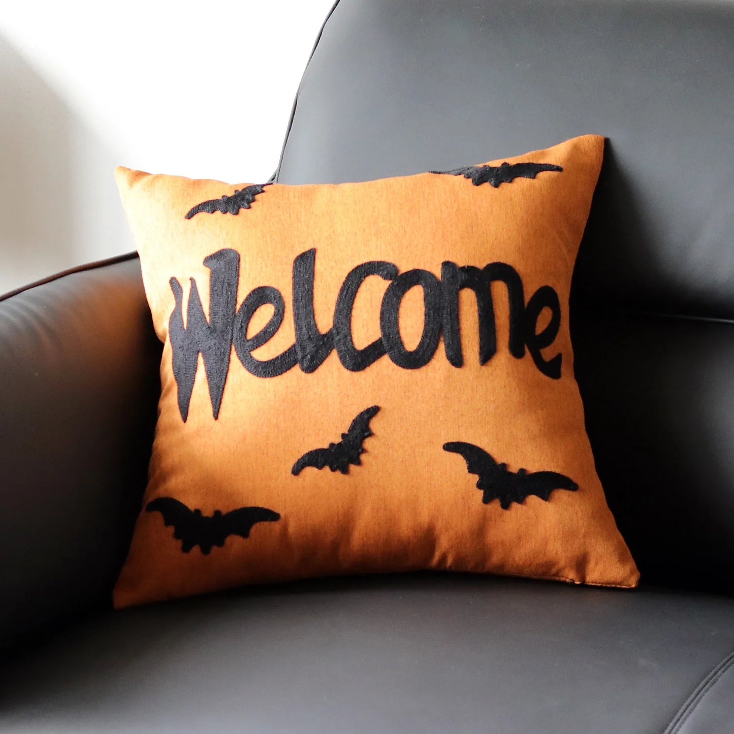 Halloween Tufted Throw Pillow Cover Thanksgiving Maple Pumpkin Square Cushion Cover for Home Living Room Party DIY Fall Decor