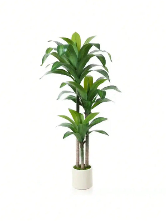 Artificial Dracaena Tree With Potted Silk Plant
