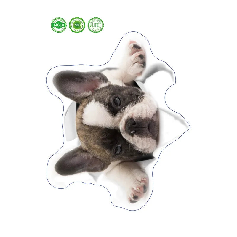 Dog Toilet Stickers Diy Wc Washroom Home Decoration Cute Kitten Puppy Pet Animals Wall Art Decals