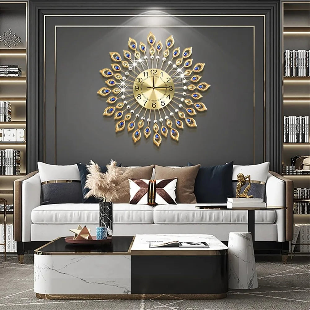 Crystal Modern Round Wall Clock Arabic Numerals Silent