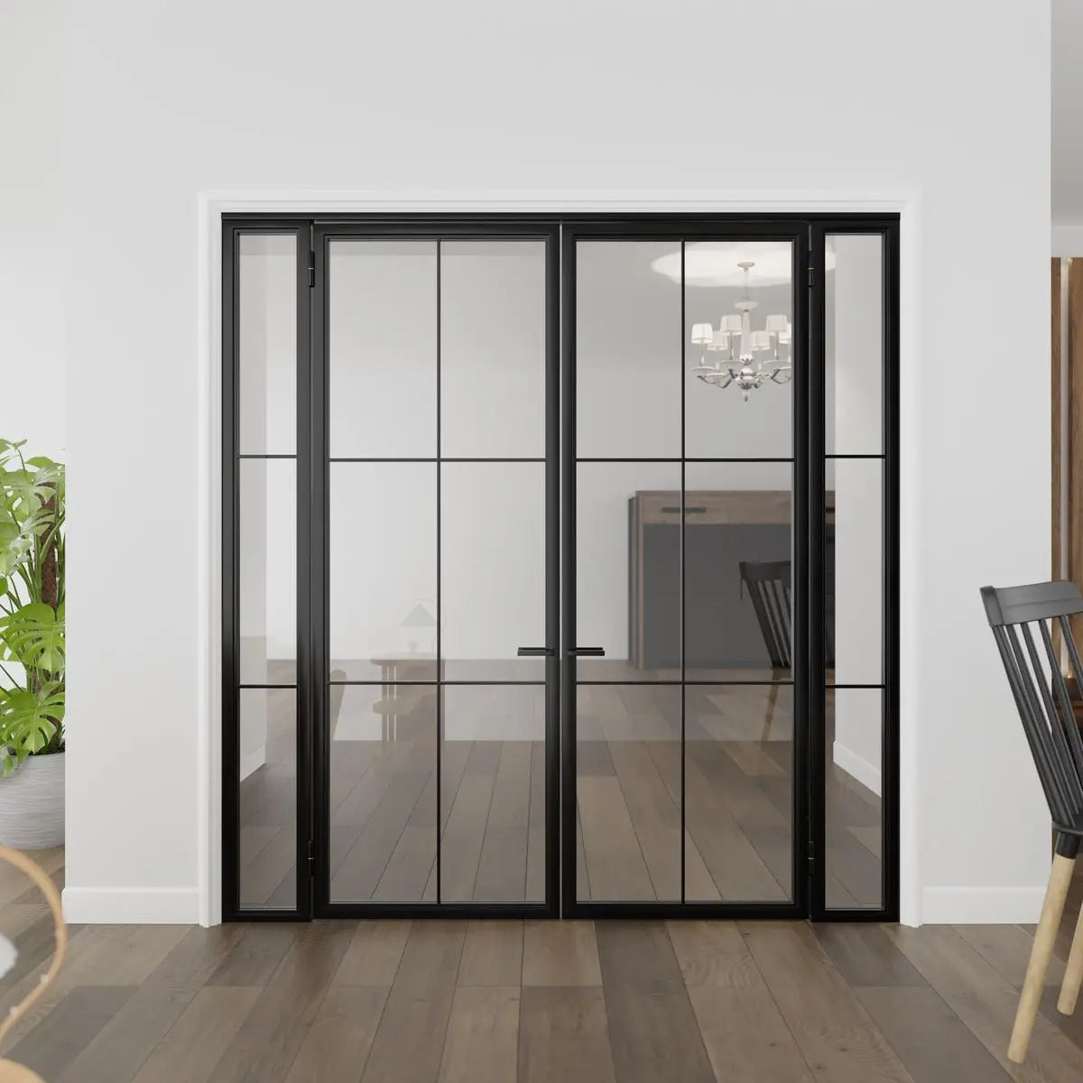 Household Sturdy and Durable French Door Corrosion Resistant Resistant Aluminum Alloy FrameFrench Style Casement Glass Doors
