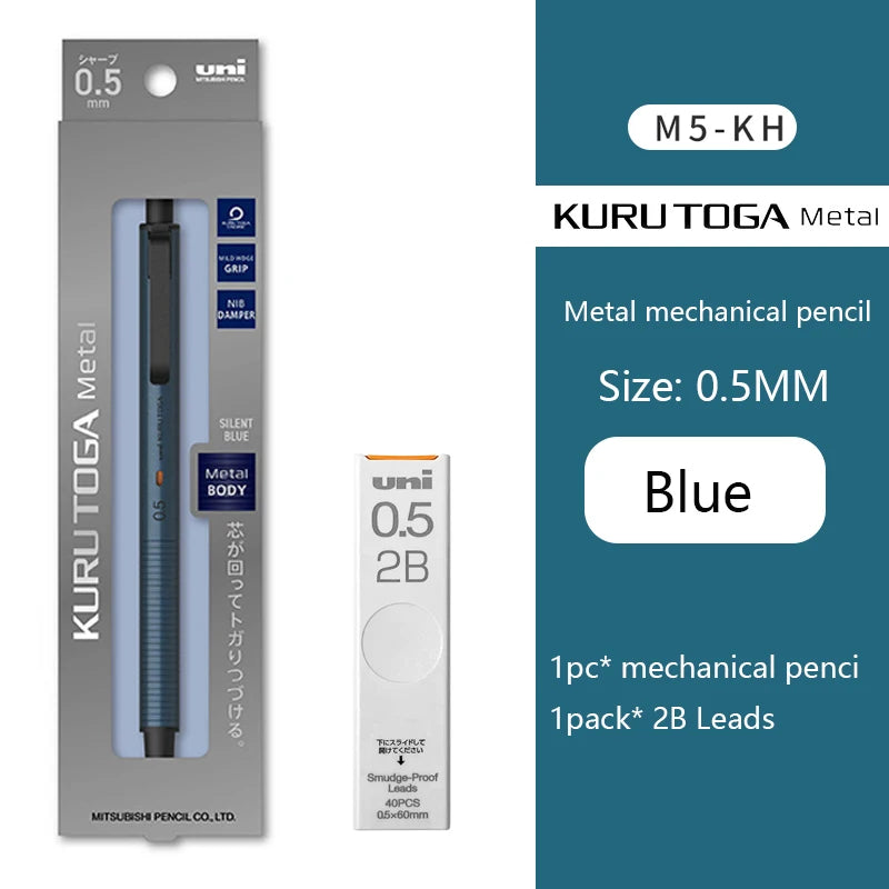 Luxury Japanese Stationery Uni Kuru Toga Mechanical Pencil M5-KW/KH with Wood Grip 0.5MM Automatic Pencil for Back To School
