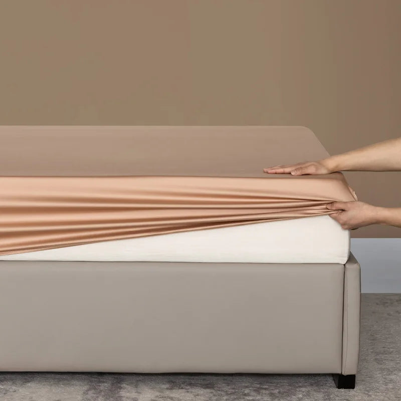 High Quality Bed Fitted Sheet 100% Bamboo Mattress Cover with Elastic Band Double King Queen Size Bed Sheet 90/120/200 Fit Sheet