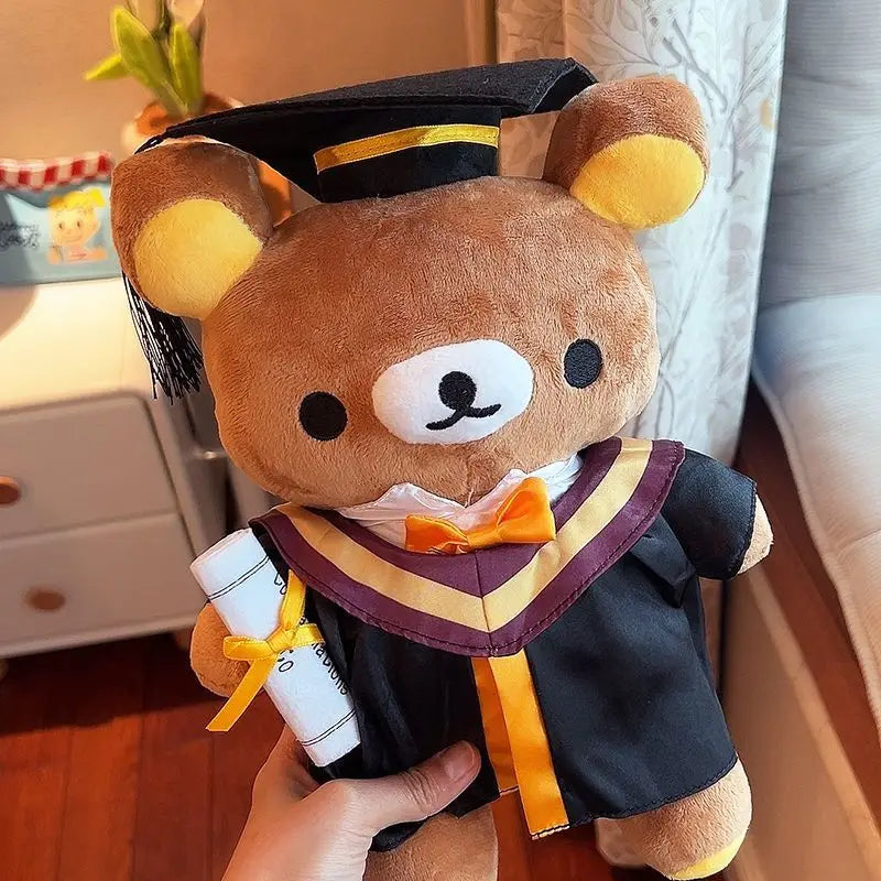 Potdemiel Rilakkuma Graduation Plush Bear Mortarboard Cosplay