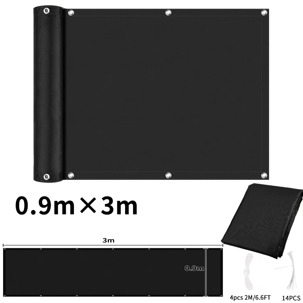 Balcony Privacy Screen Patio Fence Screen for Balcony Cover Waterproof Garden Sunshade Cloth with Grommets UV Protection Shelter