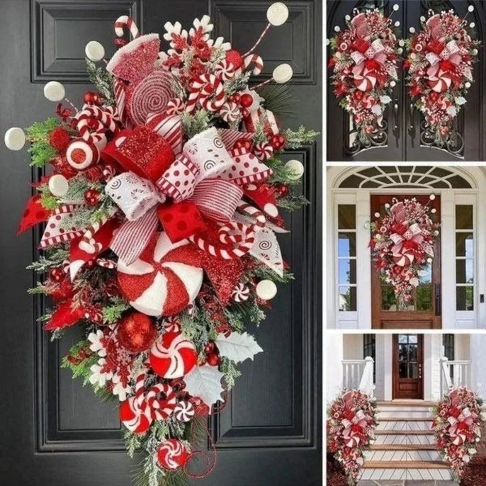 Christmas decorations, artificial flower vines, indoor and outdoor Christmas wall, front door, courtyard, and garage decorations