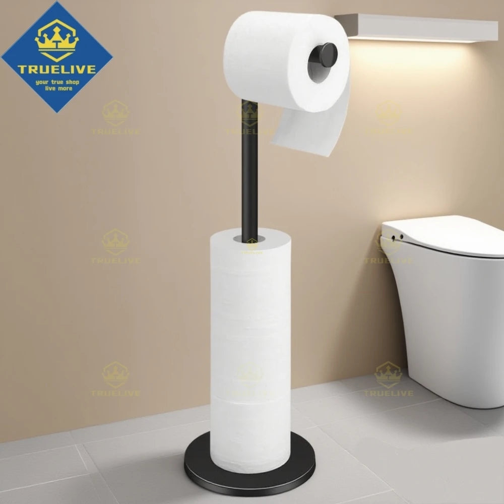 Paper Towel Holder Bathroom Stainless Steel Floor Mounted Toilet Paper Holder Single Pole Kitchen Floor Shelf Bathroom Fixtures