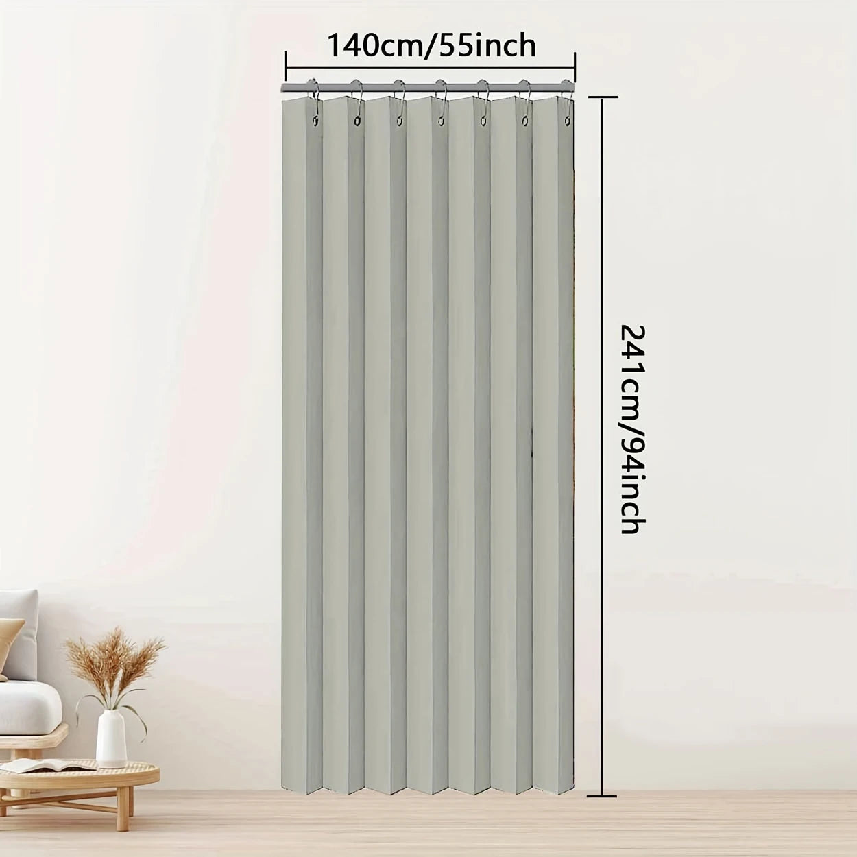 1Panel, Outdoor High-Temperature Shaped Crumpled Waterproof Curtains, Simple Modern Country Outdoor Waterproof Curtains for Outdoor Courtyard Balcony Swimming Pool Terrace Partition Decorative Windows