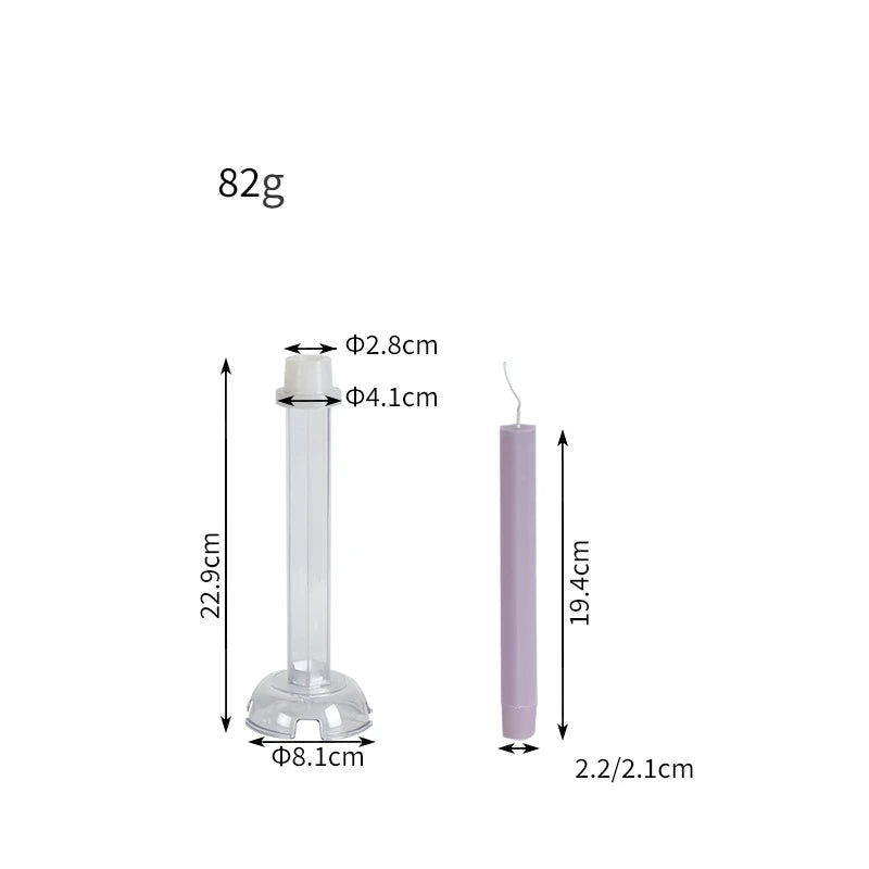 Hexagon Stripe Pole Acrylic Candle Mold Pointed Long Rod Making Set Geometry Candlestick Plastic Mould Home Party Art Decor Gift