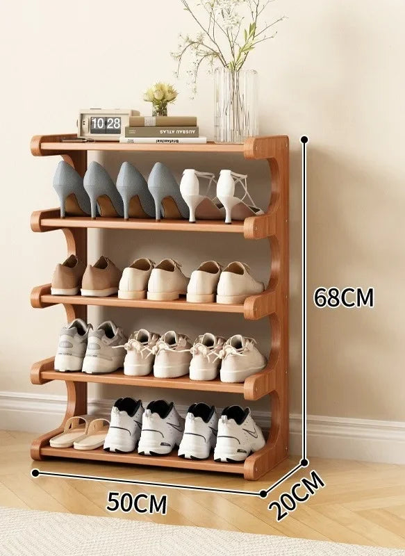Simple shoe rack for household use, wooden storage at the entrance, multi-layer dormitory storage at the entrance, storage rack