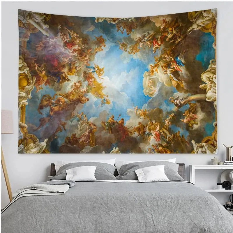 Renaissance Tapestry Oil Painting Art Tapestry Hippie Wall Hanging Tapestries Hanging Tarot Hippie Bedroom Dorm Wall Art Decor