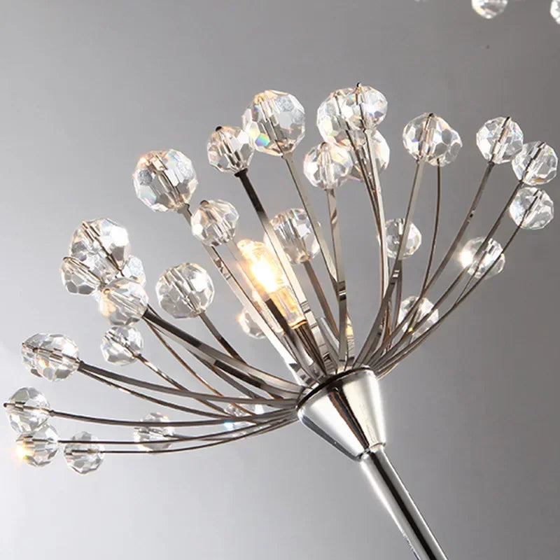 Nordic Creative Dandelion Crystal Flower LED Table Lamp Living Room Bedroom Bedside Reading  Study Art Decor Lighting Desk Light