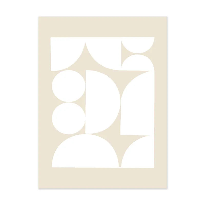 Geometric Gallery Wall Frameless Modern Neutral Canvas Prints for Minimalist Home & Office Decoration