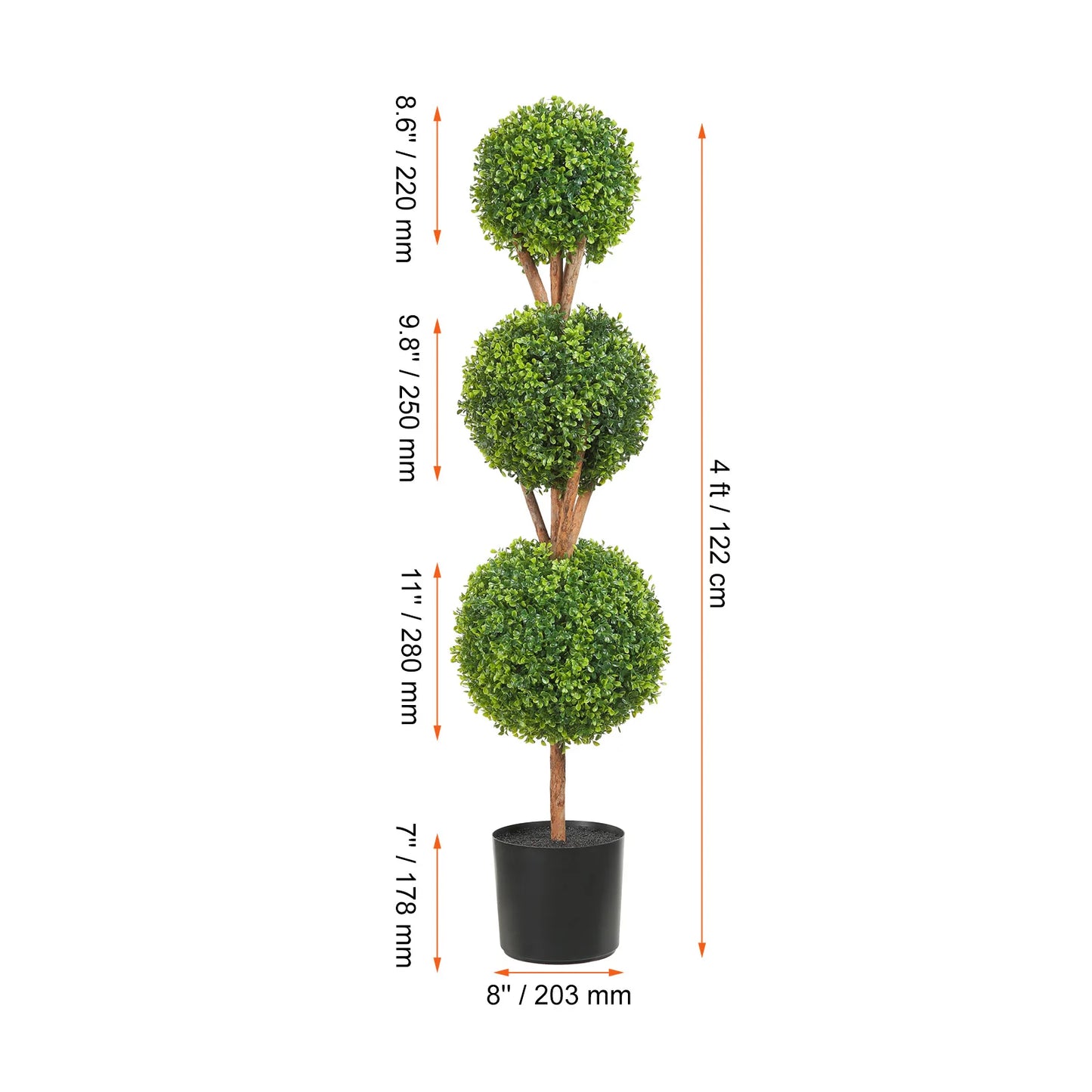 SucceBuy Boxwood Topiary Spiral Tower 24 36 48in Green