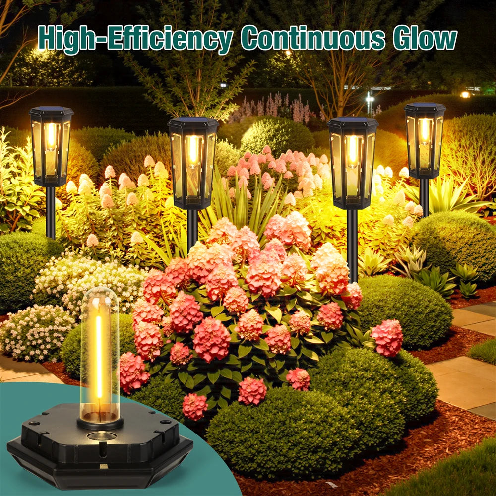 1/4/6 Pack Solar Pathway Lights Outdoor Solar Lights IP65 Waterproof Garden Lights Outdoor Landscape Lamps for Lawns Patio Yard