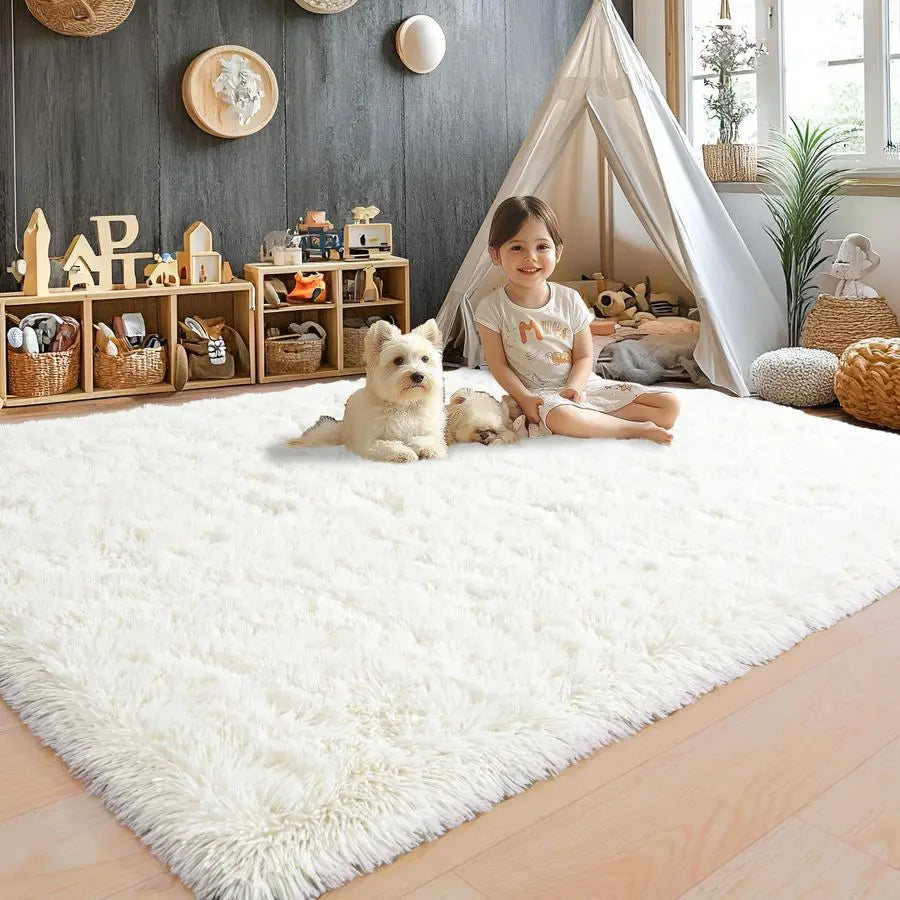 Ultra Soft Shag Rug For Living Room Memory Foam Comfort
