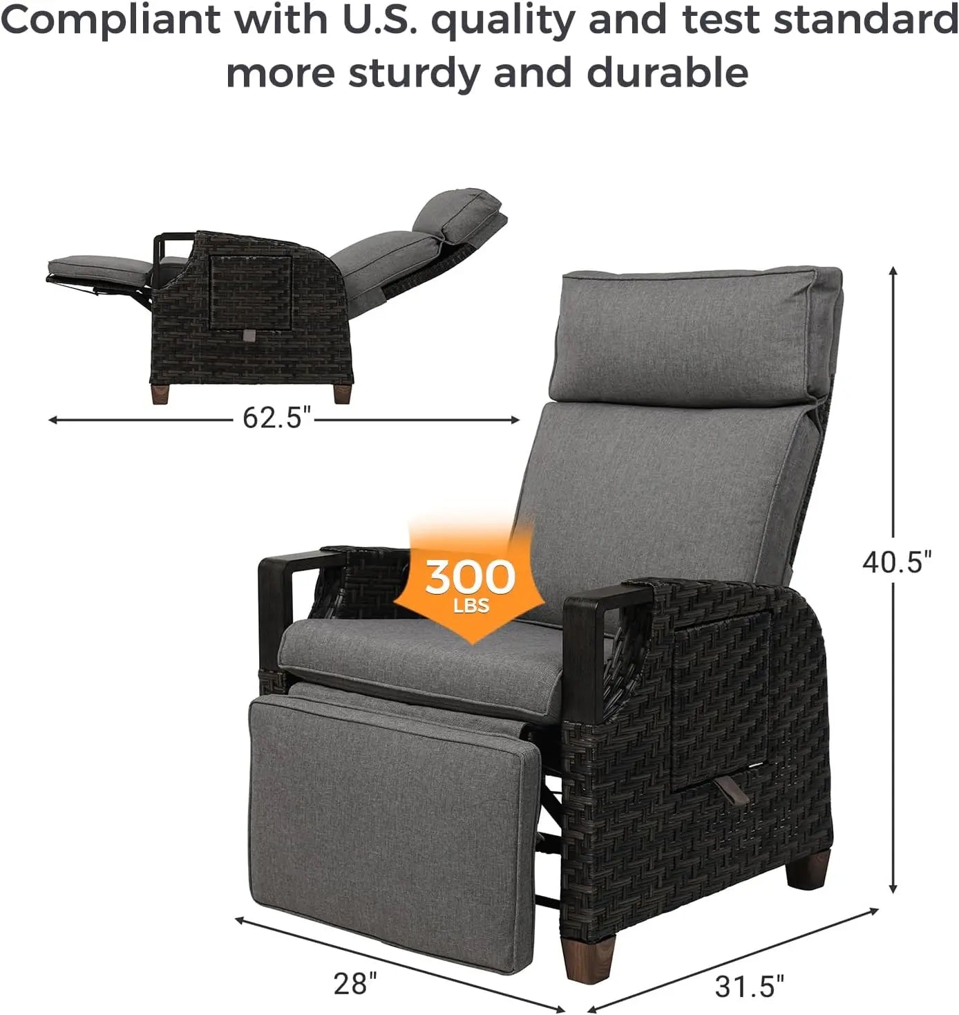 Grand Patio Outdoor Recliner With Adjustable Back Support