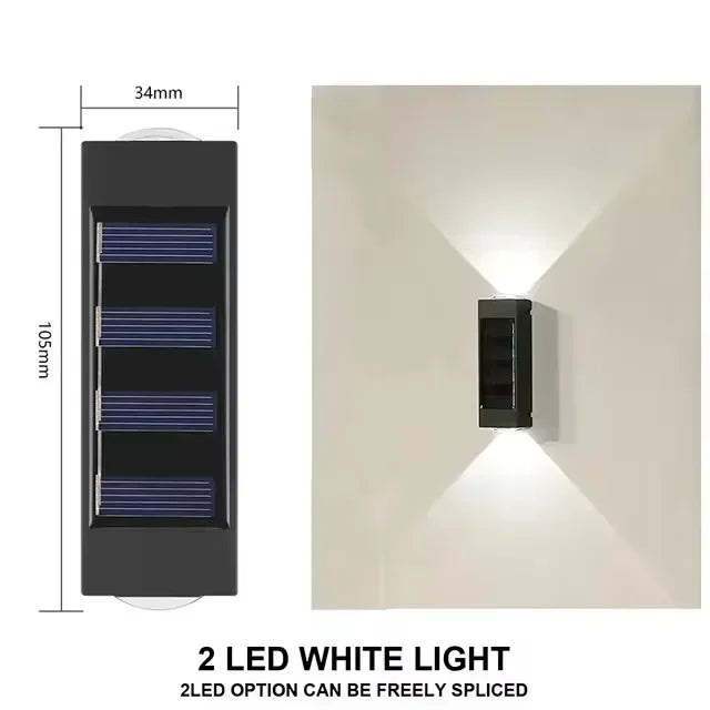 2/4/6 Led Solar Lights Outdoor Waterproof Atmosphere Up And Down Wall Lamp Solar Energy Lighting For Garden Yard Street Decor