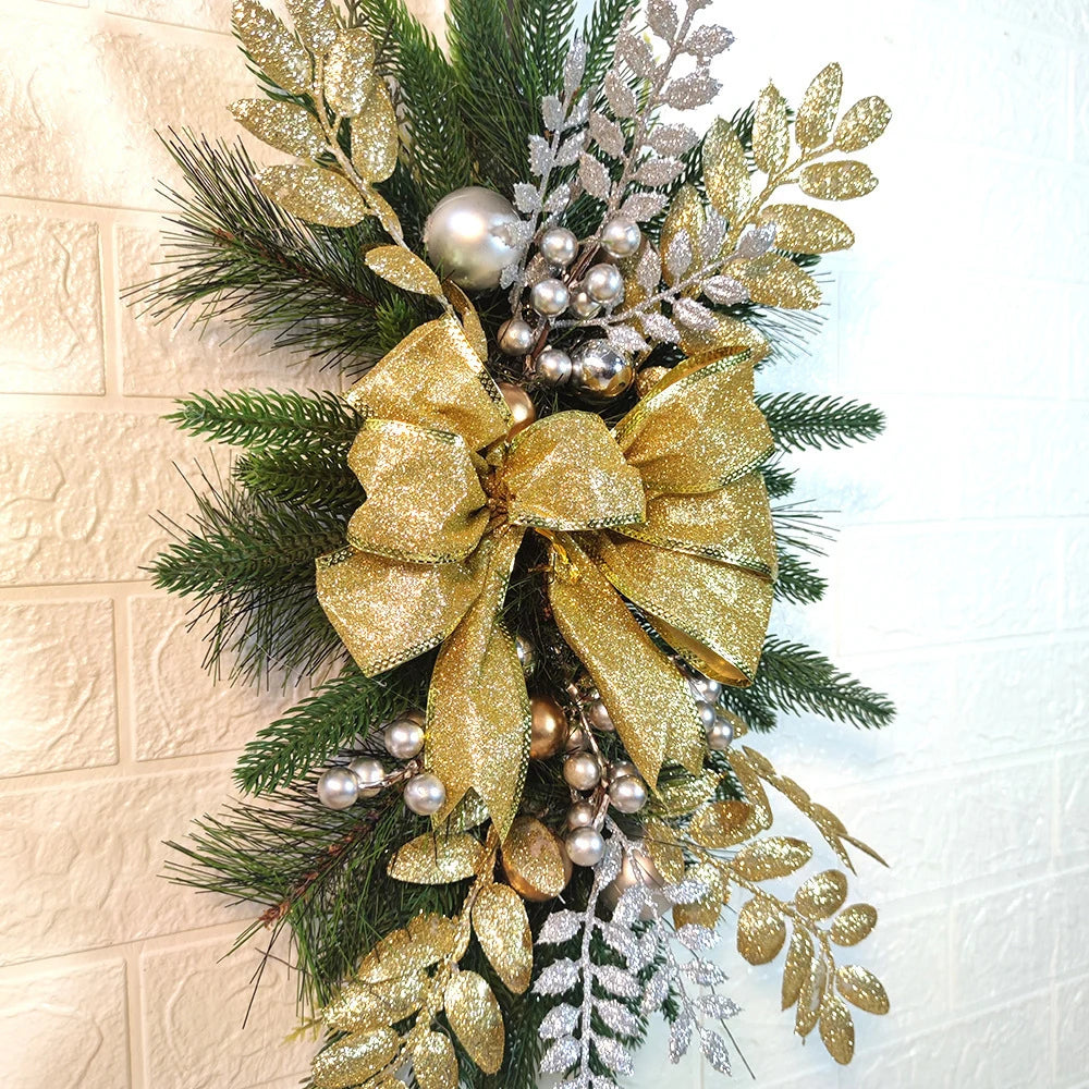 FZCSPEED Christmas Wreath for Front Door Christmas Collection Wreaths Artificial Festival Decor for Indoor Outdoor Wall Window