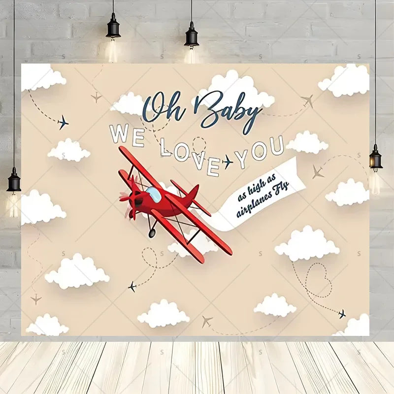 Let The Adventure Begin World Airplane Graduation Backdrop
