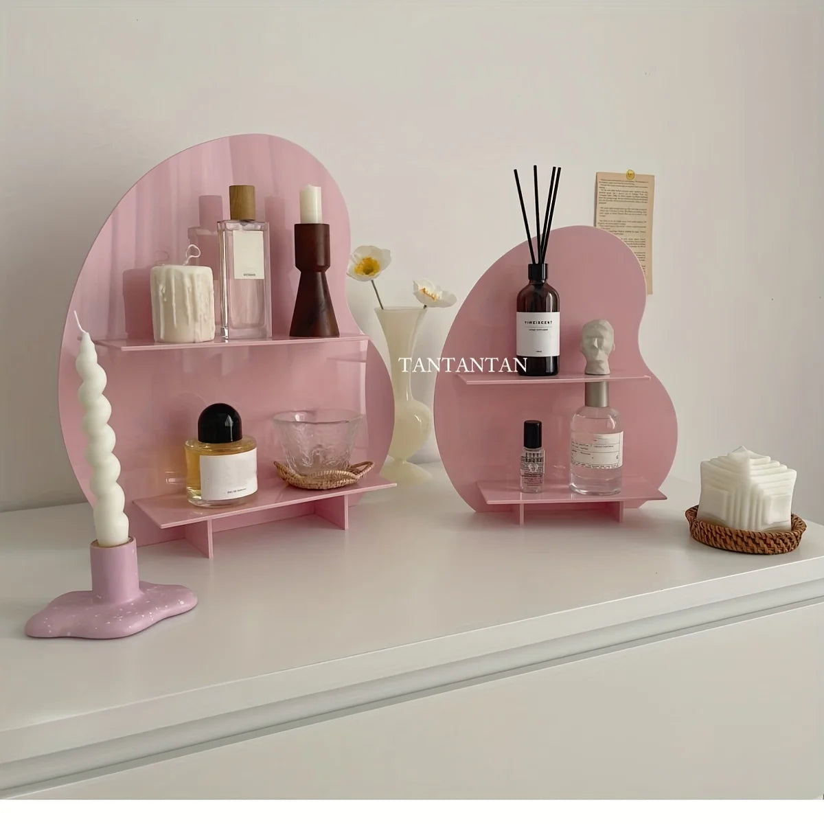 2-Layer Acrylic Storage Rack,Multi-Purpose Display Holder for Cosmetics,Perfume, Crafts. Durable,Space-Saving & Easy to Assemble