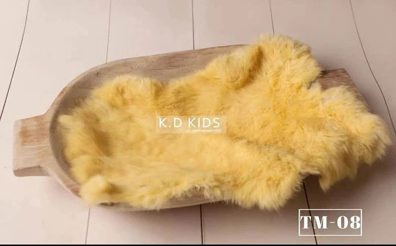 Newborn Photography Props Natural Rabbit Fur Rug Baby Photo Blankets Studio Infant Posing Basket Filled Background Accessories