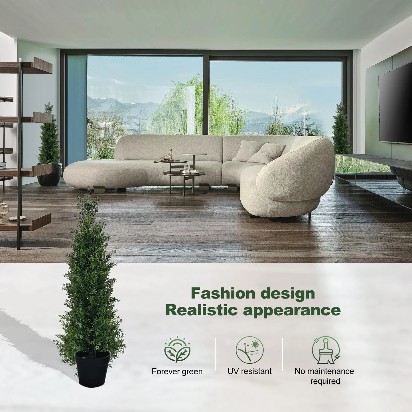 CN Guangdong Outdoor Artificial Cedar Trees For Front Porch Pair